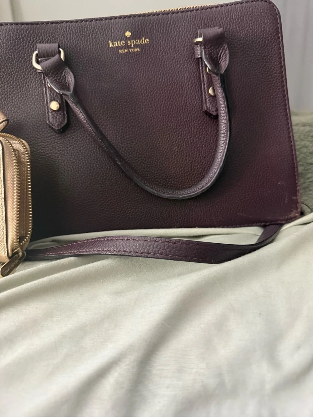 kate spade Plum Leather Satchel in Deep Eggplant